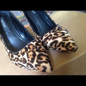 White House black market leopard patterned heels
